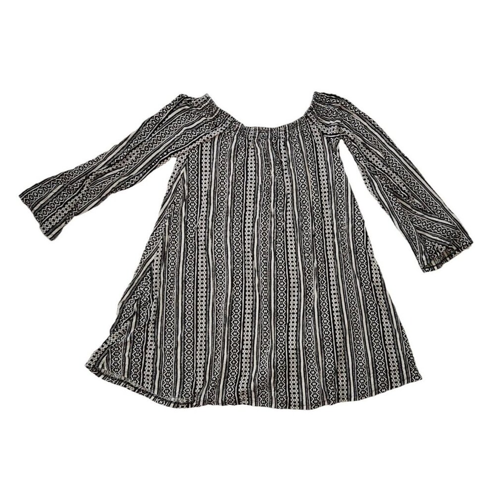Express Women's Long Sleeve Boho Black &‎ White Dress S